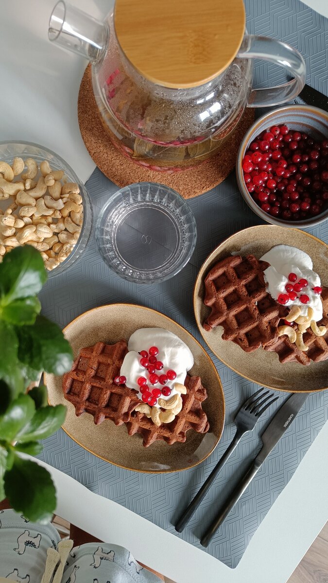 Морковно-шоколадные вафли без сахара и глютена